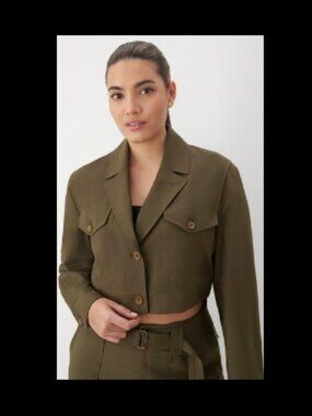 GSTQ Crop Utility Shirt Jacket - NWT Womens Size M